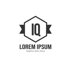 Fototapeta premium Initial IQ logo template with modern frame. Minimalist IQ letter logo vector illustration