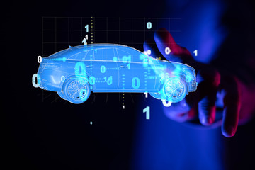 digital car technology smart in virtuel room