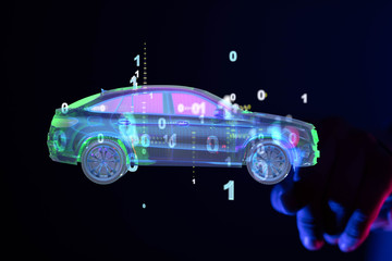 digital car technology smart in virtuel room