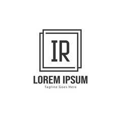 Obraz premium Initial IR logo template with modern frame. Minimalist IR letter logo vector illustration