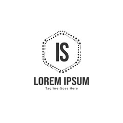 Initial IS logo template with modern frame. Minimalist IS letter logo vector illustration