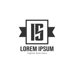 Initial IS logo template with modern frame. Minimalist IS letter logo vector illustration