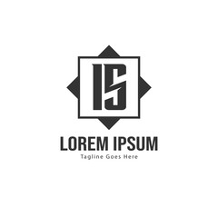Initial IS logo template with modern frame. Minimalist IS letter logo vector illustration