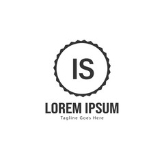 Initial IS logo template with modern frame. Minimalist IS letter logo vector illustration