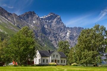 Fototapeta na wymiar House in the Norwegian mountains
