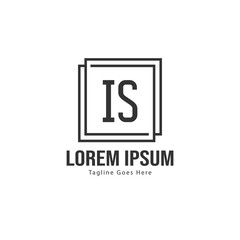 Initial IS logo template with modern frame. Minimalist IS letter logo vector illustration
