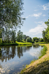 Salaspils city, Latvia Botanical Garden nature landscapes. 2019.