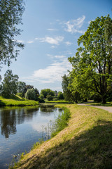 Fototapeta na wymiar Salaspils city, Latvia Botanical Garden nature landscapes. 2019.