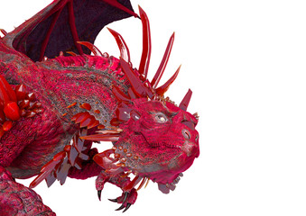 crystal dragon in white background