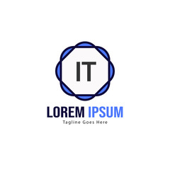 Fototapeta premium Initial IT logo template with modern frame. Minimalist IT letter logo vector illustration