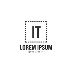 Initial IT logo template with modern frame. Minimalist IT letter logo vector illustration
