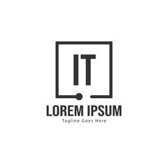 Obraz premium Initial IT logo template with modern frame. Minimalist IT letter logo vector illustration