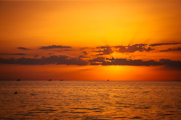 beautiful sunset on the beach of the Azov Sea