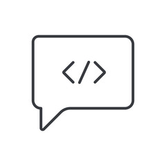 Code Chat, Code Commenting Flat Icon. Dialogue, chat, script, code. Information technology concept. Vector illustration can be used for topics like coding, software, developer communication