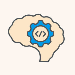 Coding Mind icon. Creative element design from programmer icons collection. Human, brain, coding icon.