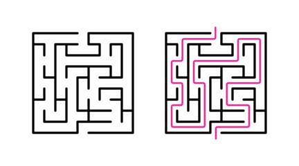 Abstract maze / labyrinth with entry and exit. Vector labyrinth 265.