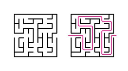 Abstract maze / labyrinth with entry and exit. Vector labyrinth 264.