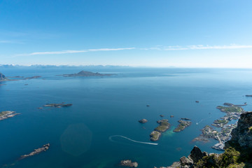 View from the Floya peak in Lofoten Norway © David