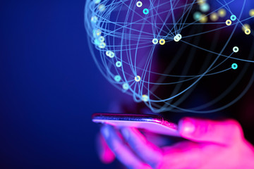 Digital Network and data concept