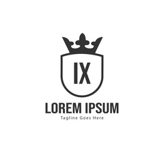 Initial IX logo template with modern frame. Minimalist IX letter logo vector illustration