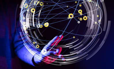 Abstract technology geometric and data