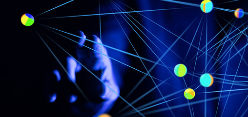 Abstract technology geometric and data