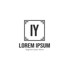 Initial IY logo template with modern frame. Minimalist IY letter logo vector illustration