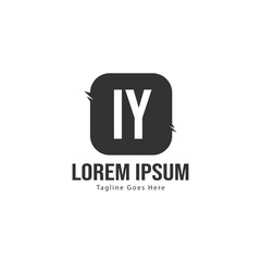 Initial IY logo template with modern frame. Minimalist IY letter logo vector illustration