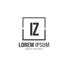 Fototapeta premium Initial IZ logo template with modern frame. Minimalist IZ letter logo vector illustration