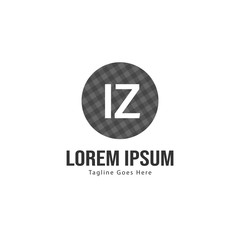Initial IZ logo template with modern frame. Minimalist IZ letter logo vector illustration