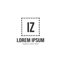 Initial IZ logo template with modern frame. Minimalist IZ letter logo vector illustration