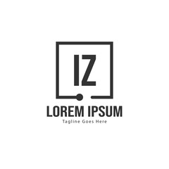 Initial IZ logo template with modern frame. Minimalist IZ letter logo vector illustration