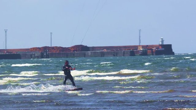 kitesurfer at Troon, Scotland