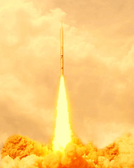 Rocket. The elements of this image furnished by NASA.