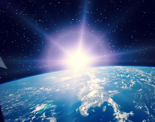 Wonderful sunrise. The elements of this image furnished by NASA.