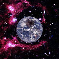 Star cluster and galaxy. The elements of this image furnished by