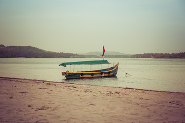 Indian style pleasure boat on the Chapora River