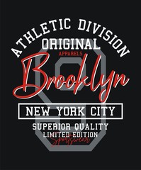 Typography atheltic Brooklyn sport for t-shirt print design and various uses, vectors