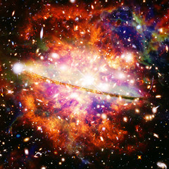 Glaxies and nebula in deep space. Star cluster. The elements of this image furnished by NASA.