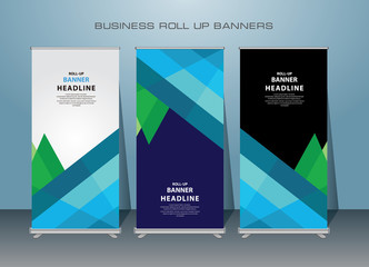 Roll up banner design template, vertical, abstract banner background, pull up design, modern x-banner, rectangle size