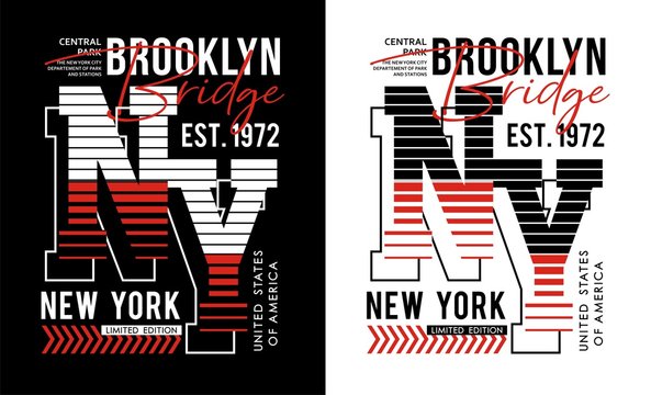 Typography NY for t-shirt printing design and various uses, vector image.