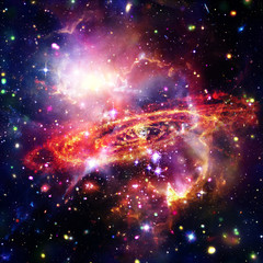 Obraz premium Space Background with Colorful Galaxy Cloud Nebula. The elements of this image furnished by NASA.