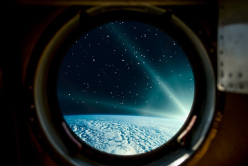 Sunrise, view from spaceship. Elements of this image furnished by NASA. © wowinside