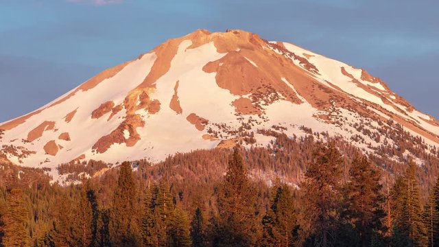 Mt Lassen Glowing at Sunset