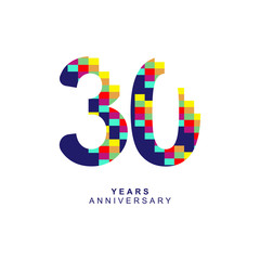 30 Year Anniversary Vector Template Design Illustration