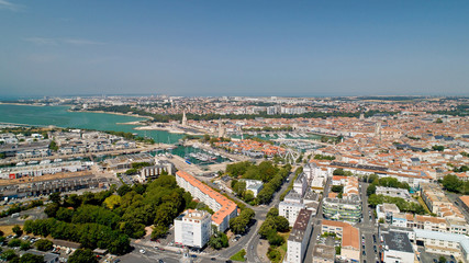 Aerial photography of La Rochelle city in Charente Maritime