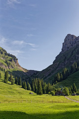 Fototapeta na wymiar la vallée de Justistal dans les Alpes Suisses