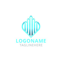 Heart Line Real Estate Logo Design