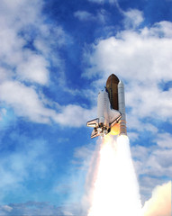 Rocket spaceship. The elements of this image furnished by NASA.