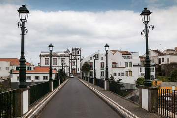 Fototapeta na wymiar Bridge and city view, Nordeste, Sao Miguel